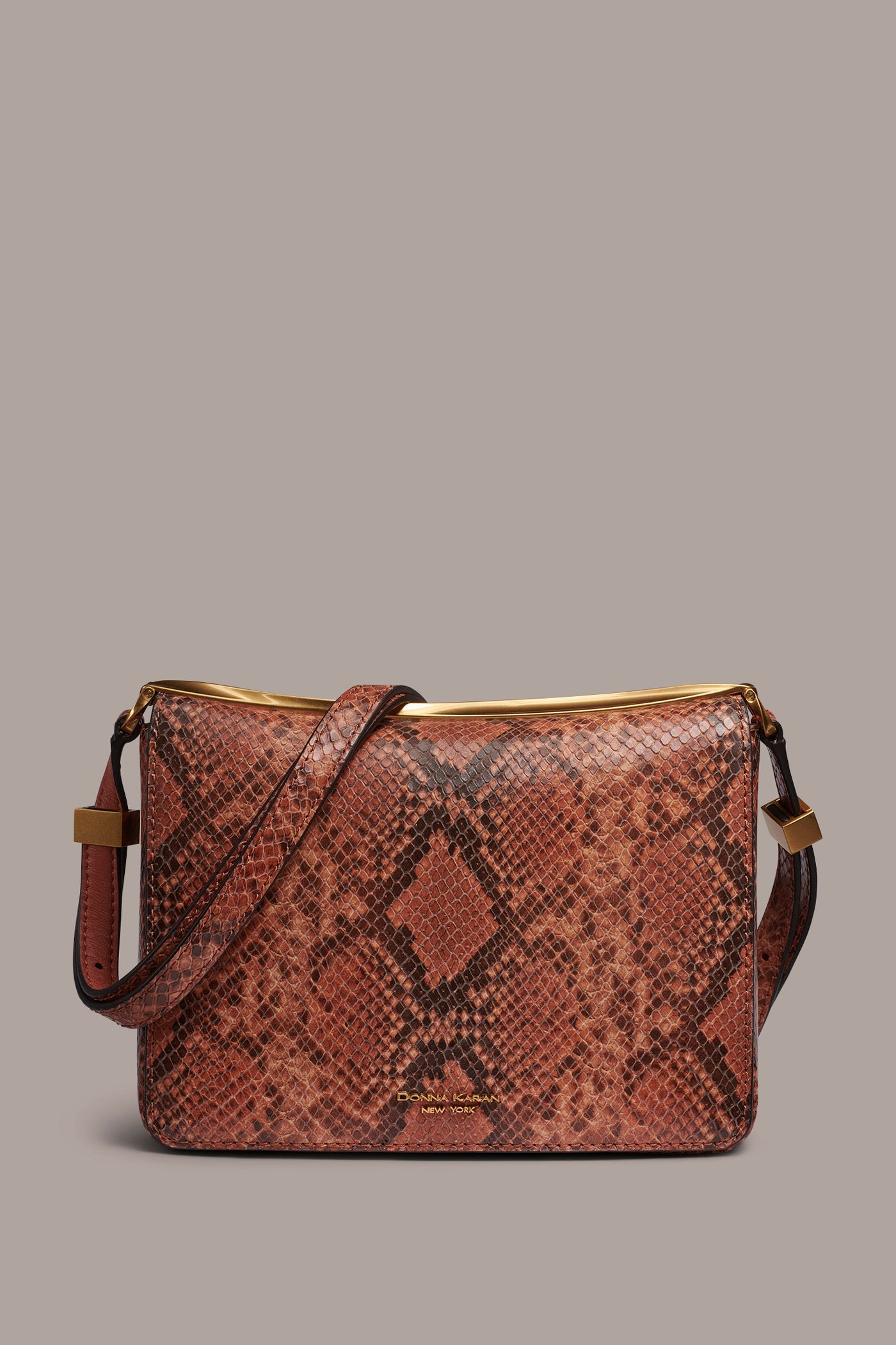 Donna Karan | JERICHO SNAKE-EFFECT LEATHER SHOULDER BAG