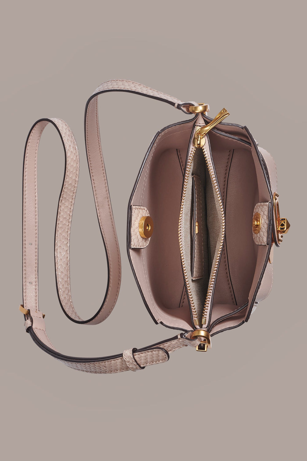 Donna Karan | BRIDGEHAMPTON SNAKE-EFFECT LEATHER CROSSBODY BAG