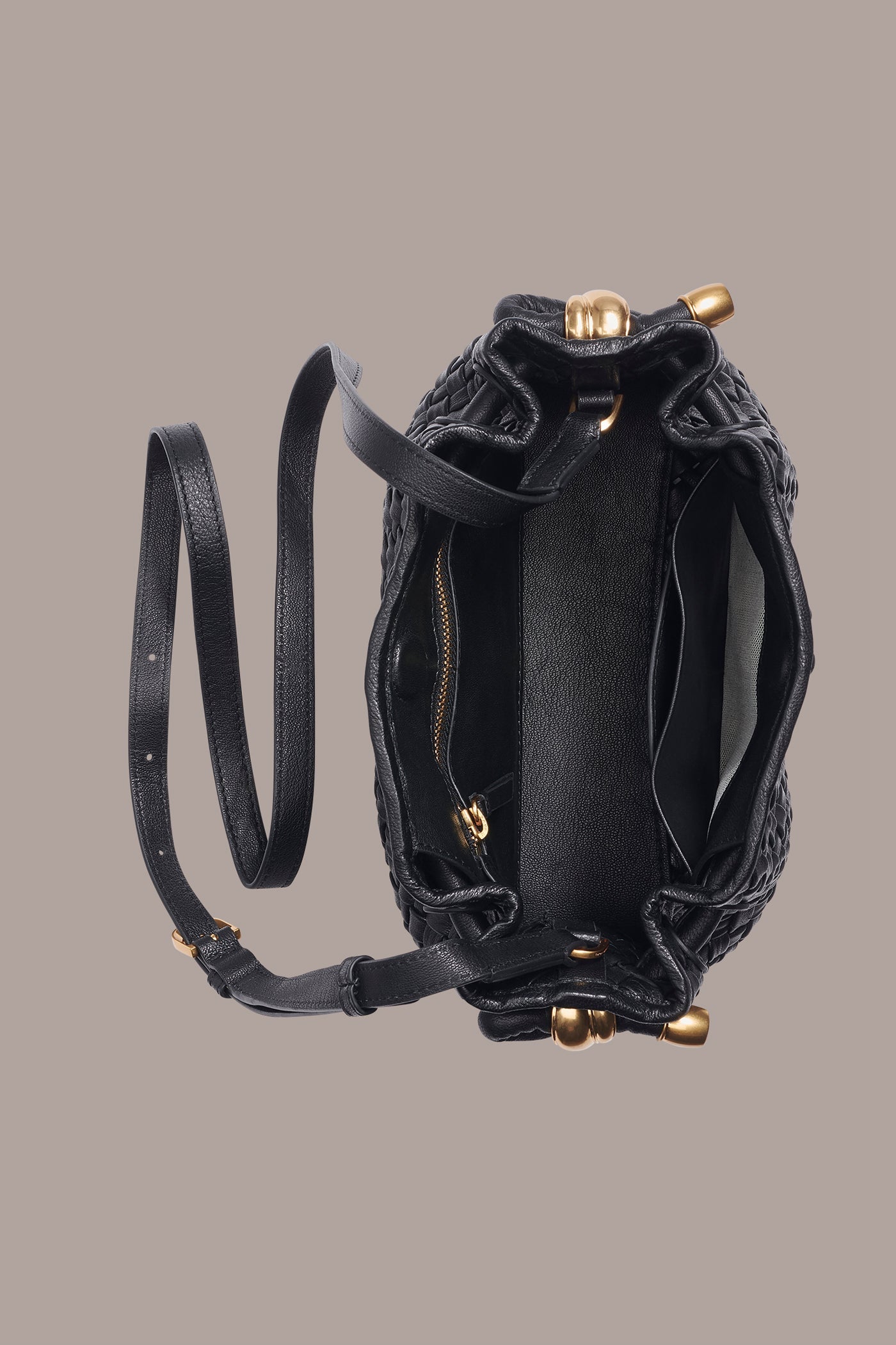 Donna Karan | CASHMERE WOVEN LEATHER CROSSBODY BAG