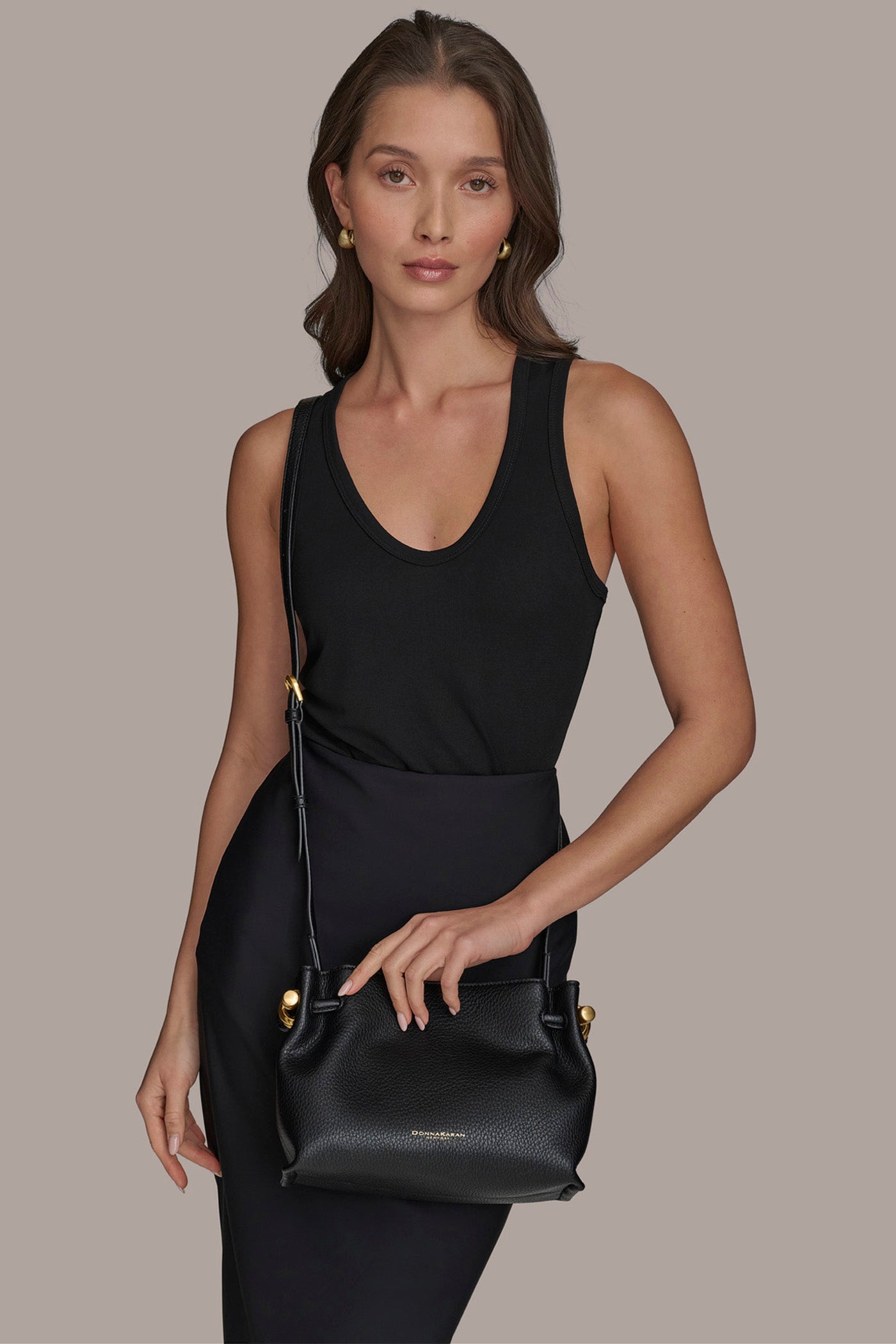 Donna Karan | CASHMERE LEATHER CROSSBODY BAG