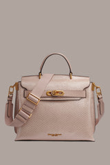Donna Karan | BRIDGEHAMPTON SNAKE-EFFECT LEATHER SATCHEL BAG