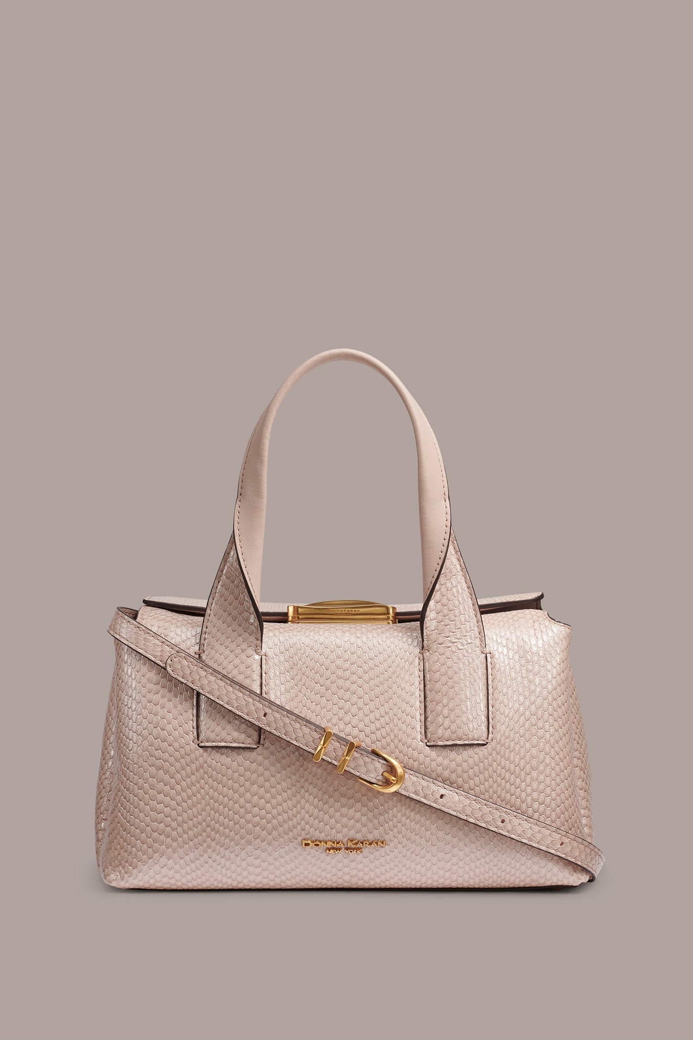 Donna Karan | AMAGANSETT SNAKE-EFFECT LEATHER SATCHEL BAG