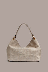 Donna Karan | GLENWOOD CROC-EFFECT SUEDE SHOULDER BAG