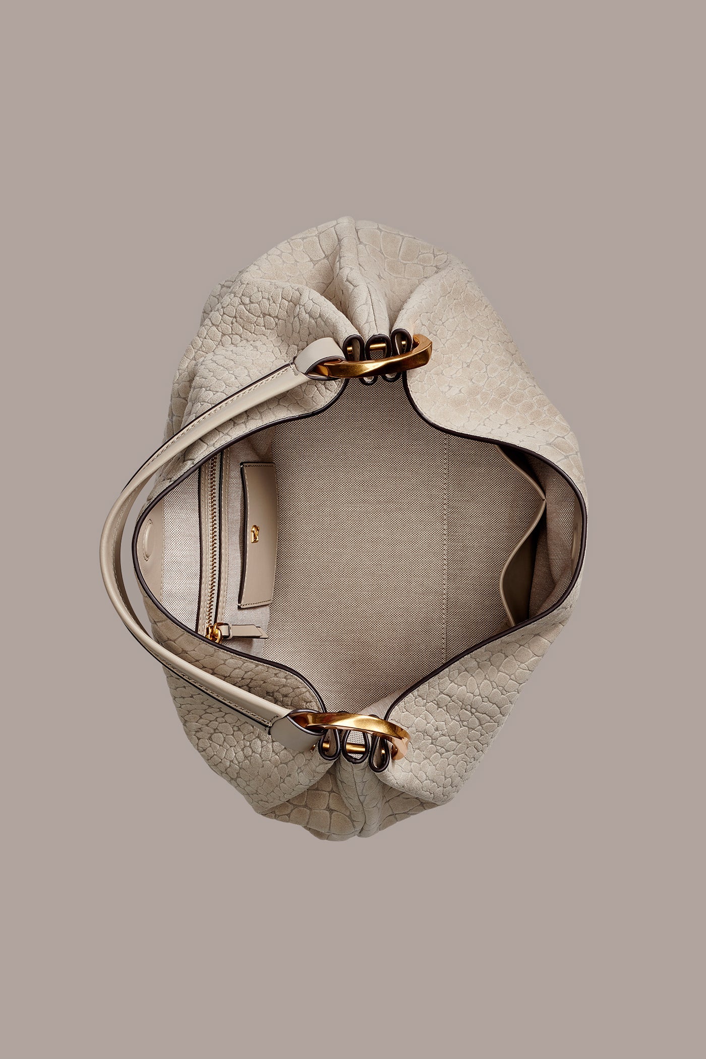 Donna Karan | GLENWOOD CROC-EFFECT SUEDE SHOULDER BAG