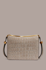 Donna Karan | JERICHO CROC-EFFECT SUEDE SHOULDER BAG