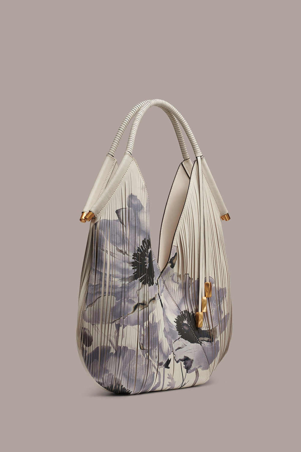 Donna Karan | BALDWIN FLORAL LASER-CUT LEATHER LARGE SHOULDER BAG