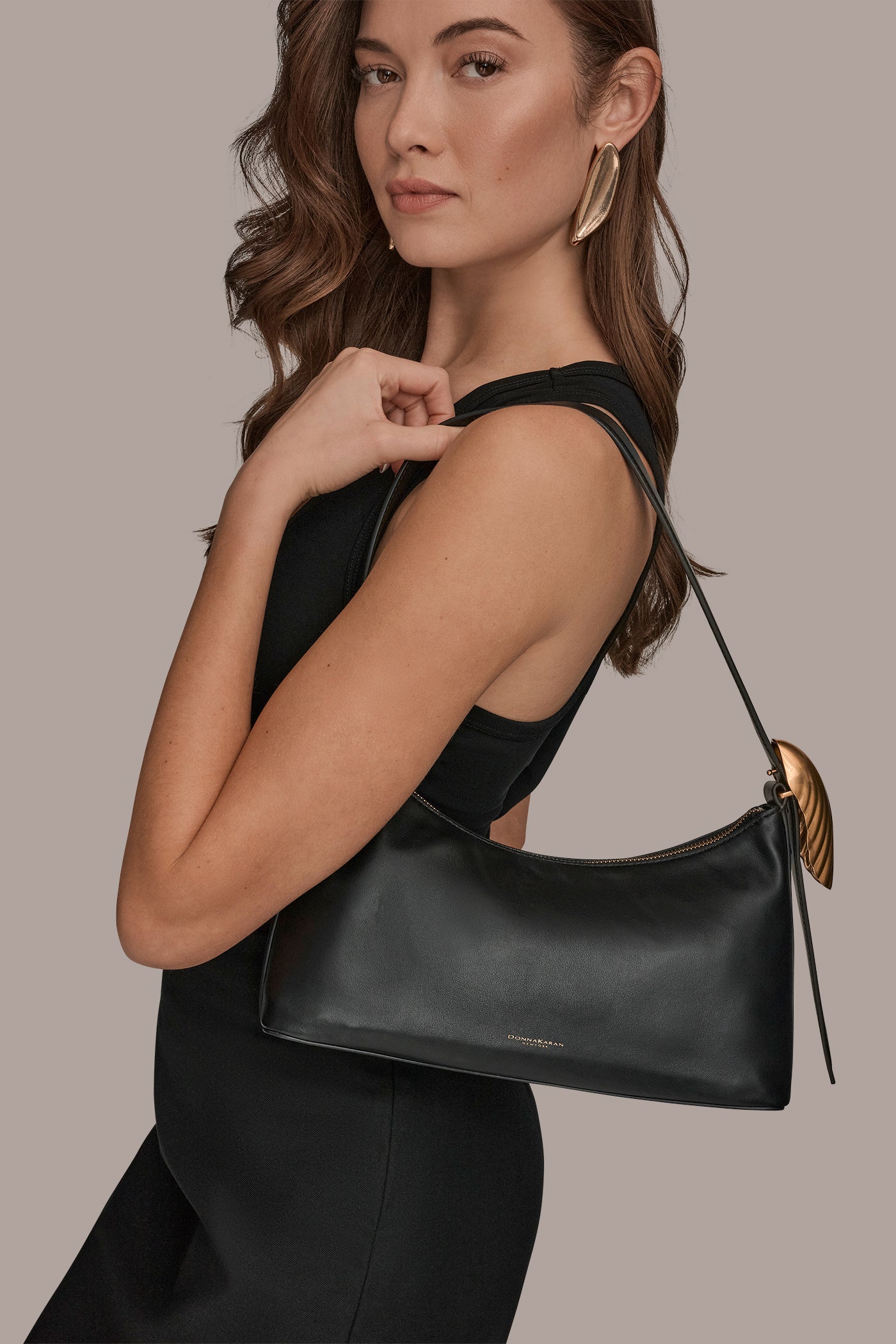 Donna Karan | GEORGETTE LEATHER SHOULDER BAG