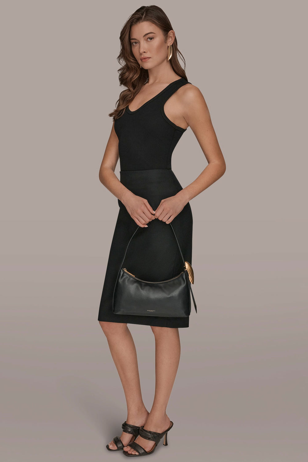 Donna Karan | GEORGETTE LEATHER SHOULDER BAG