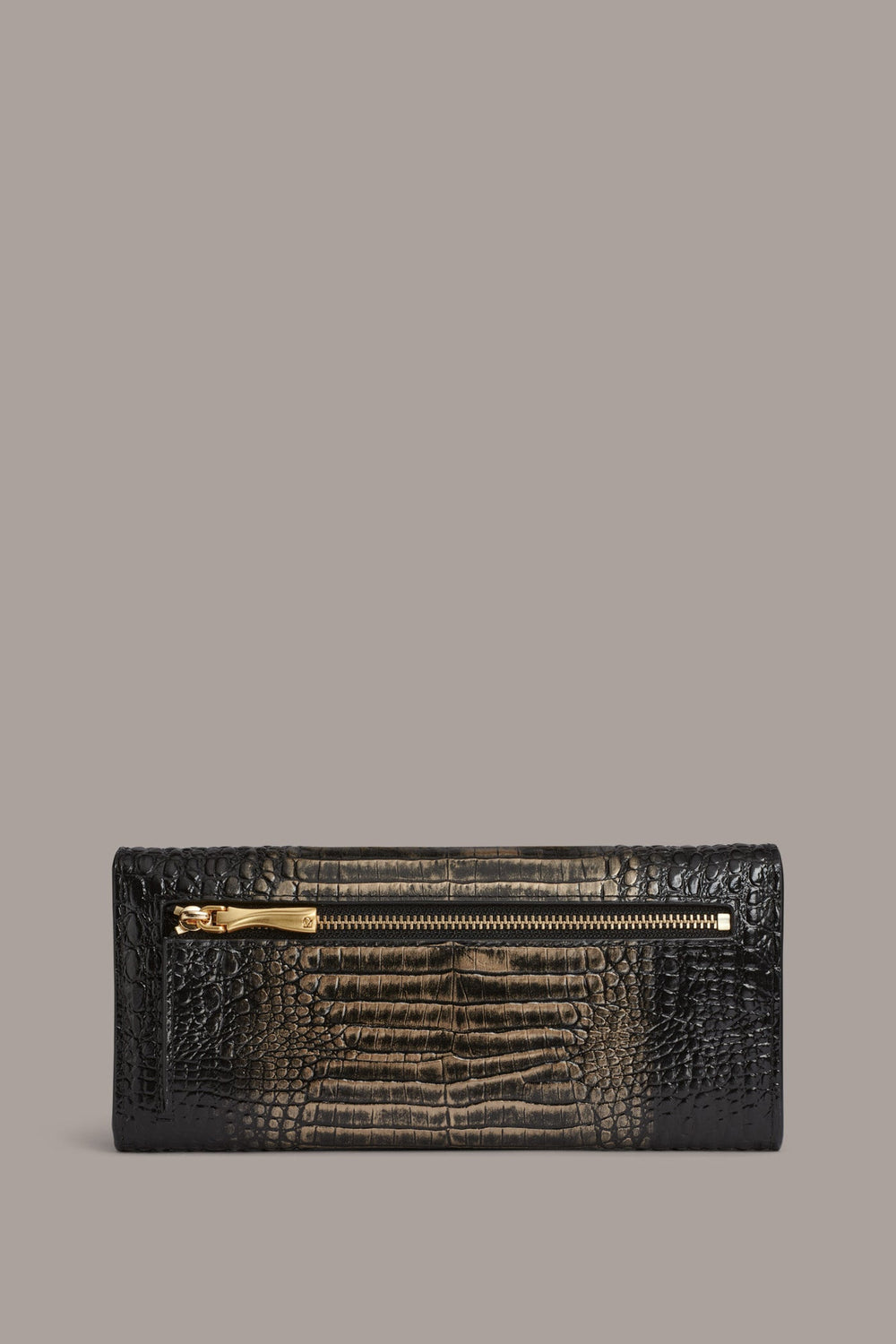 Donna Karan | AMAGANSETT METALLIC CROC-EFFECT FLAP WALLET