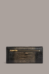 Donna Karan | AMAGANSETT METALLIC CROC-EFFECT FLAP WALLET