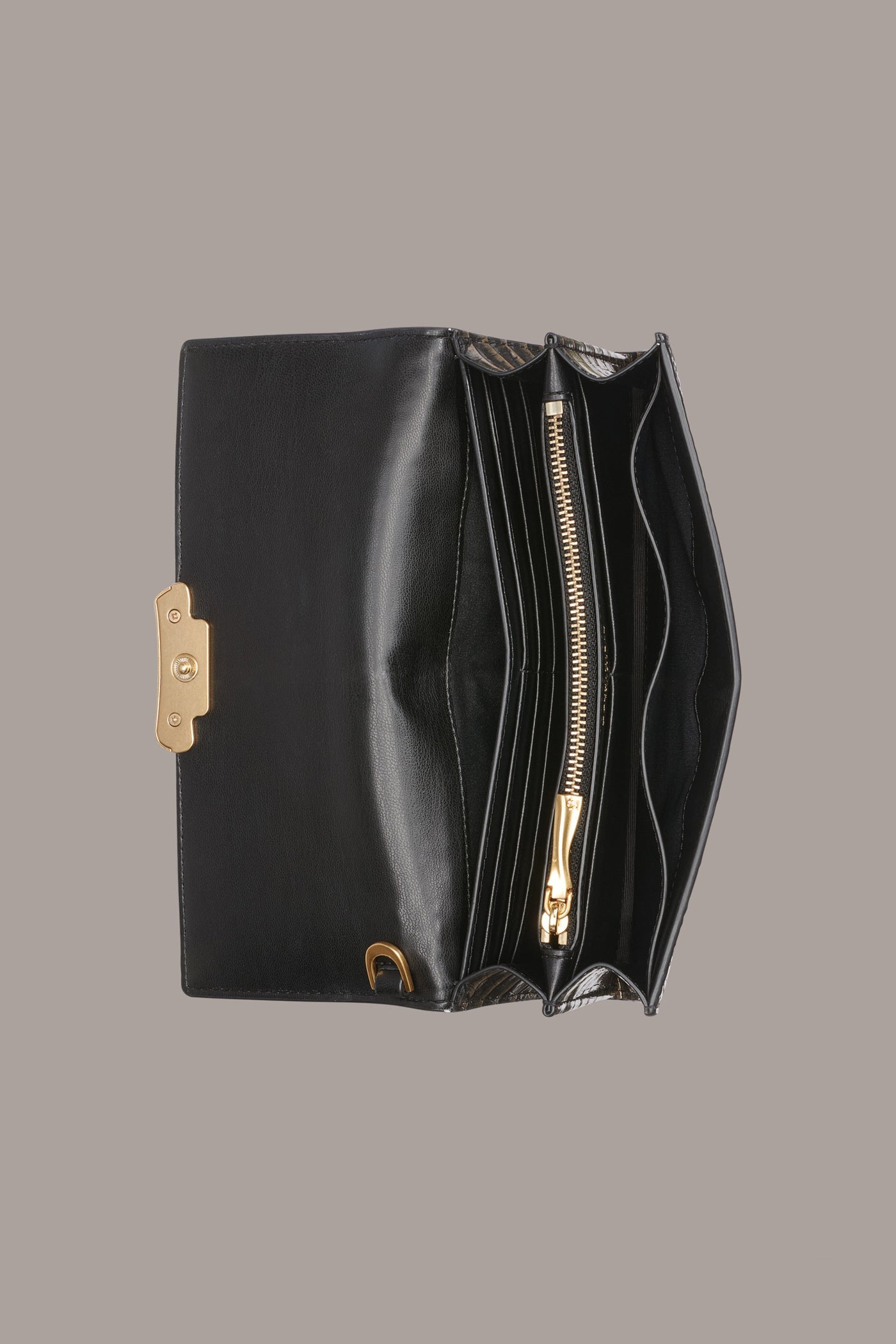Donna Karan | AMAGANSETT METALLIC CROC-EFFECT FLAP WALLET