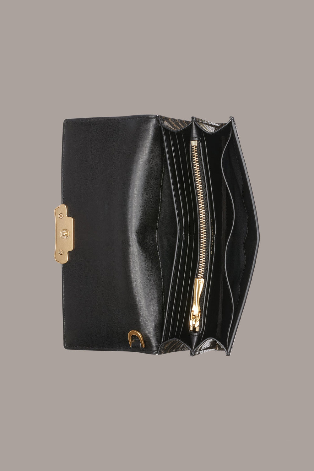 Donna Karan | AMAGANSETT METALLIC CROC-EFFECT FLAP WALLET