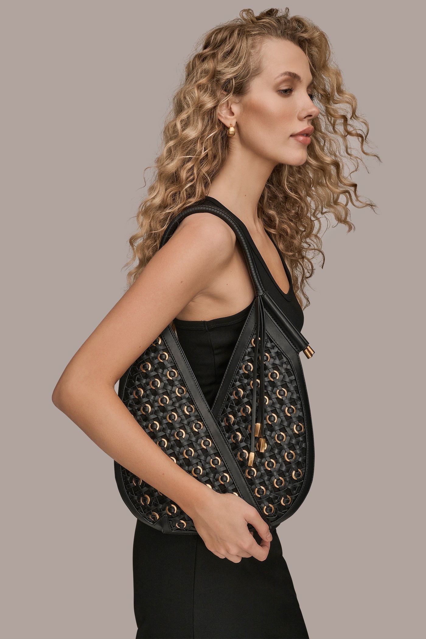Donna Karan | BALDWIN MINI WOVEN GROMMET SHOULDER BAG