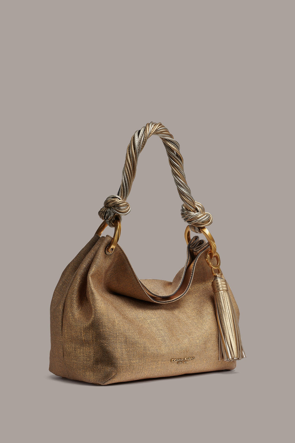 Donna Karan | GLENWOOD SMALL METALLIC CANVAS SHOULDER BAG