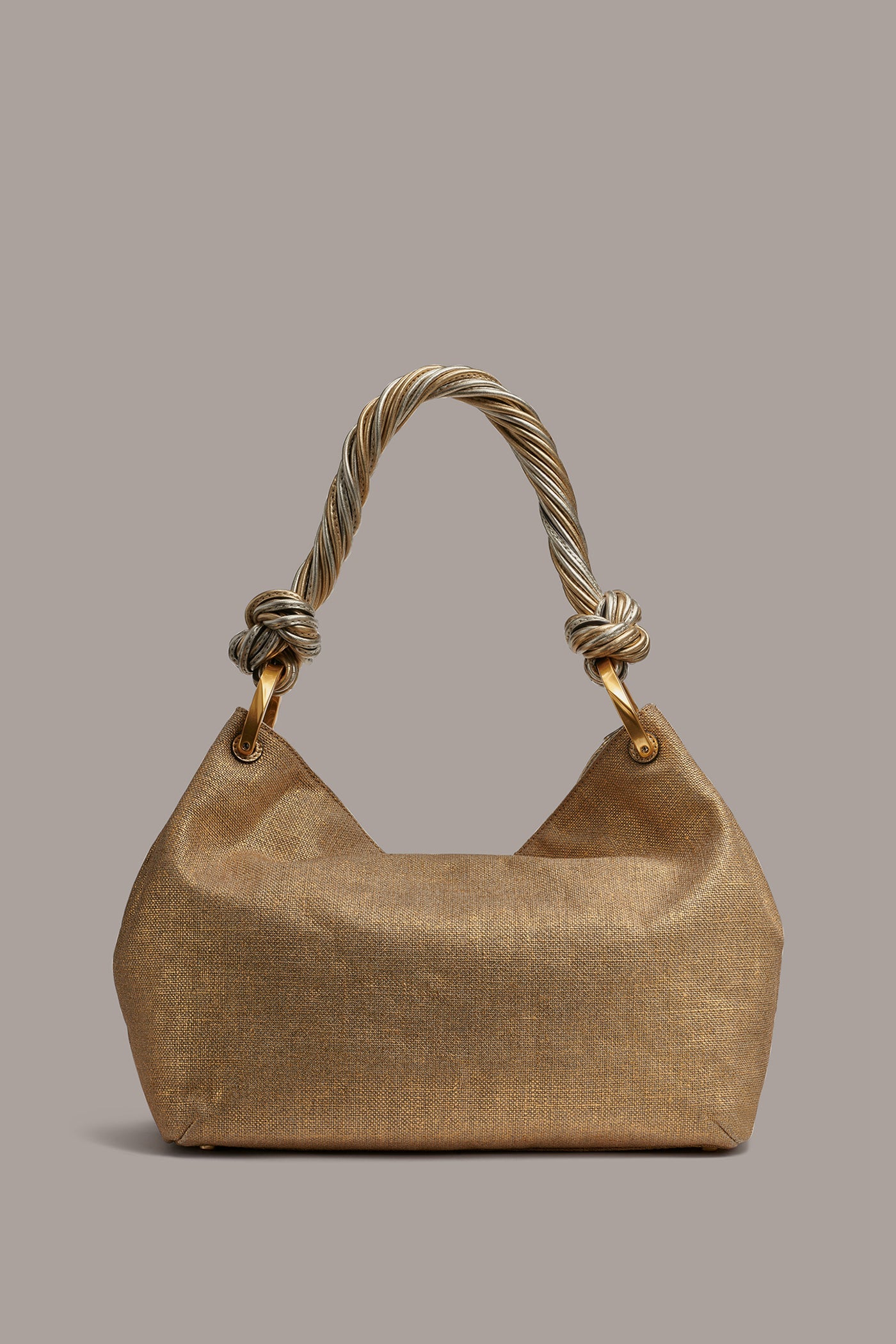 Donna Karan | GLENWOOD SMALL METALLIC CANVAS SHOULDER BAG