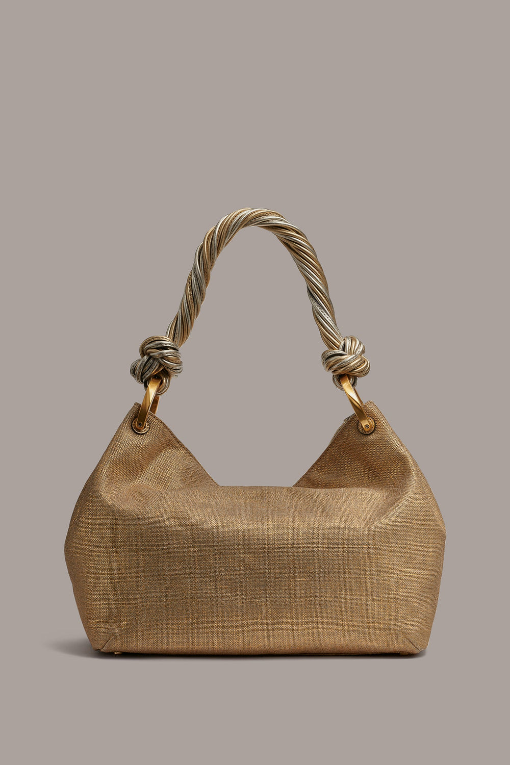 Donna Karan | GLENWOOD SMALL METALLIC CANVAS SHOULDER BAG