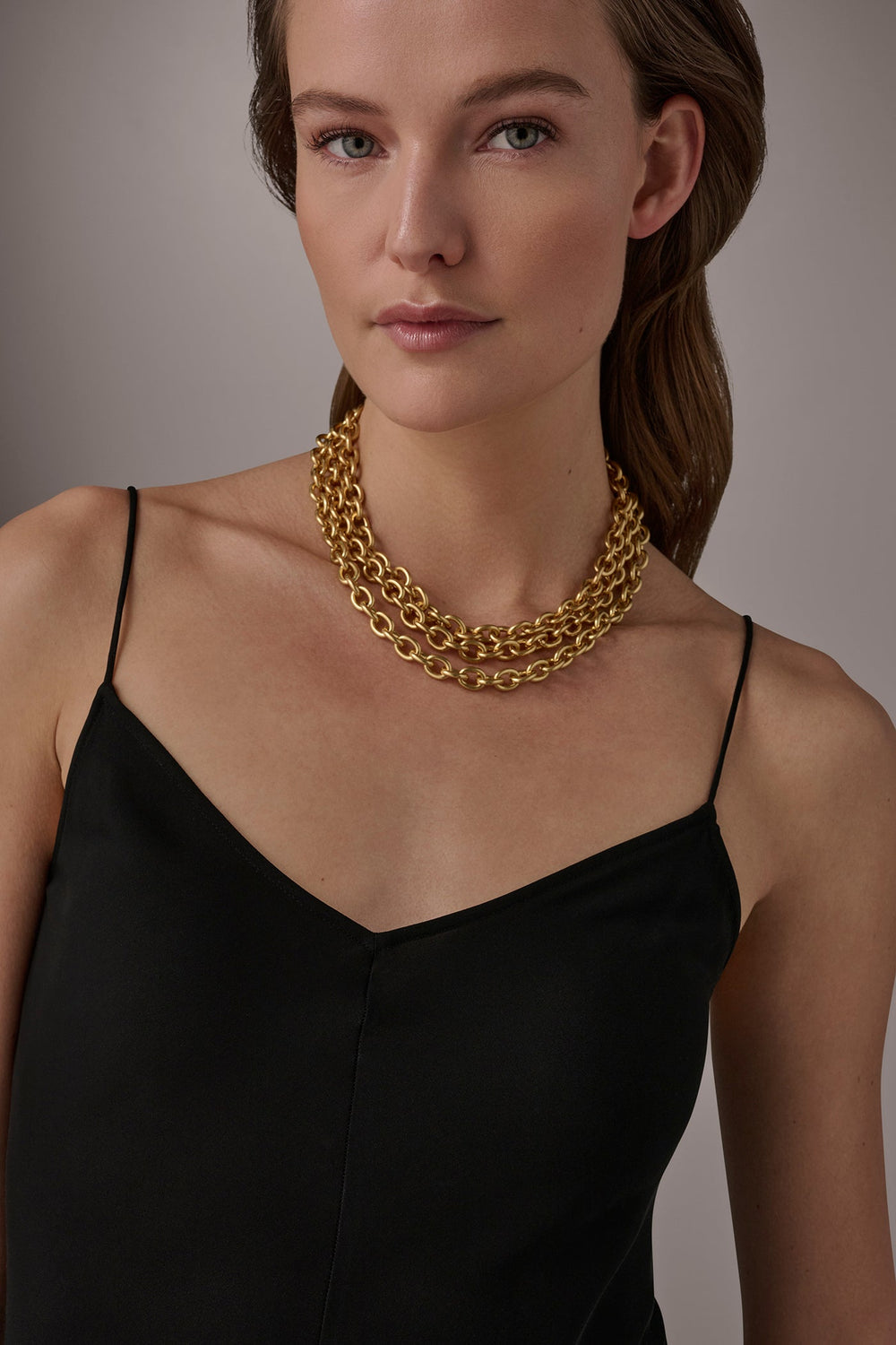Donna Karan | MULTI ROW CHAIN LINK COLLAR NECKLACE