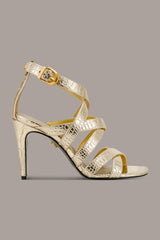 Donna Karan | BRIARROSE METALLIC CROC-EFFECT ANKLE-STRAP SANDAL