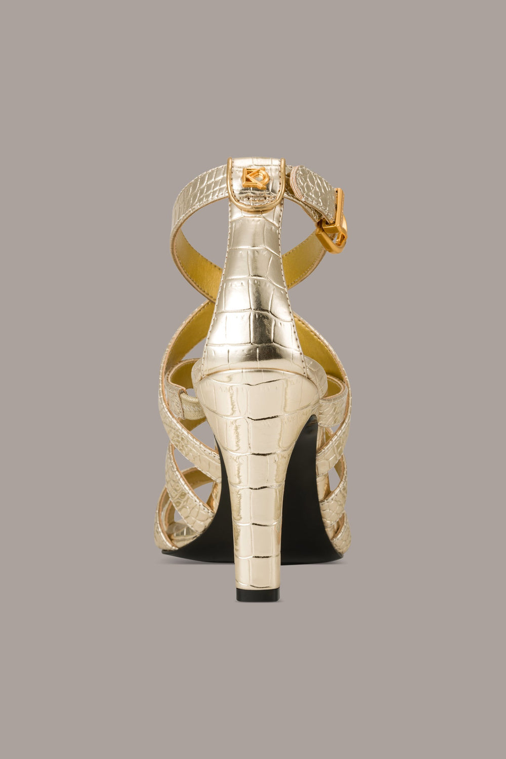 Donna Karan | BRIARROSE METALLIC CROC-EFFECT ANKLE-STRAP SANDAL