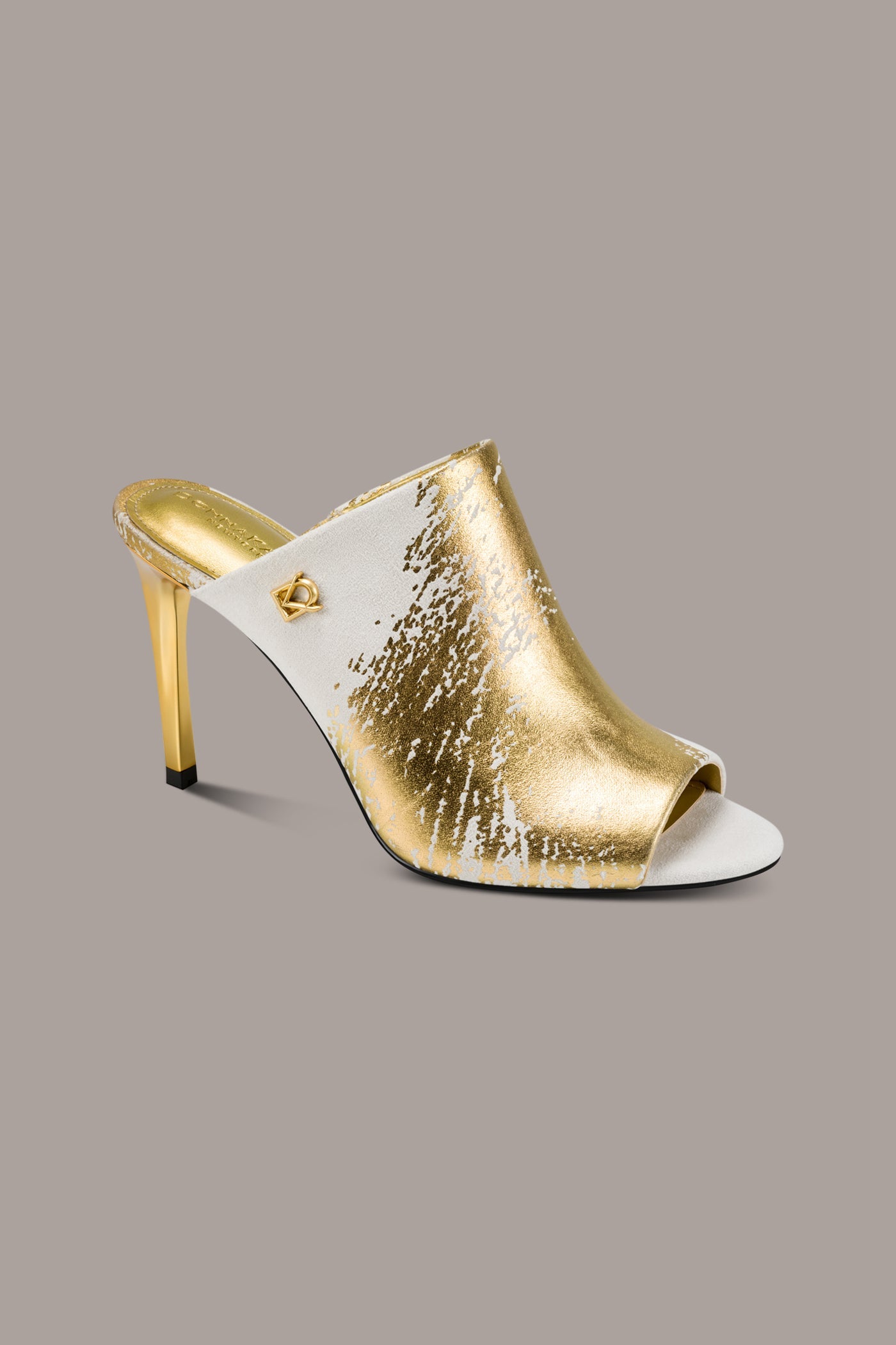 Donna Karan | DONNA METALLIC BRUSHSTROKE MULE SANDAL