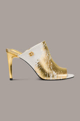 Donna Karan | DONNA METALLIC BRUSHSTROKE MULE SANDAL
