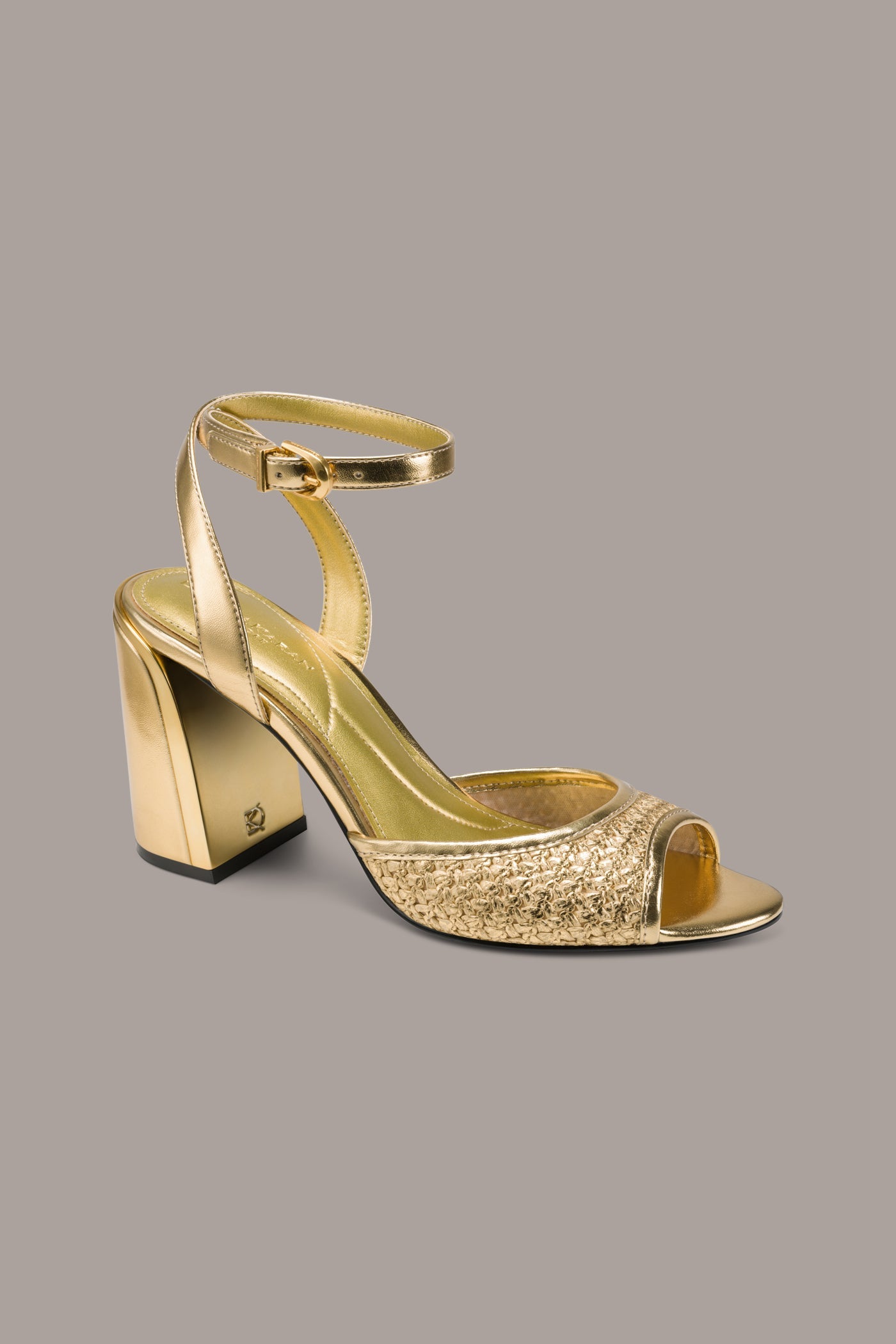 Donna Karan | SINCLAIR METALLIC RAFFIA ANKLE-STRAP SANDAL