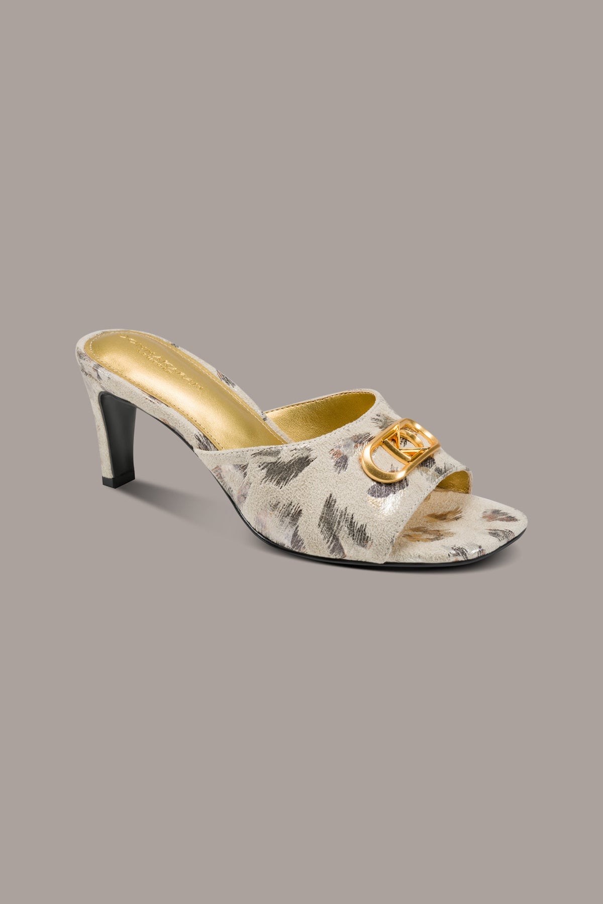 Donna Karan | BYRONY METALLIC LEOPARD MULE SANDAL