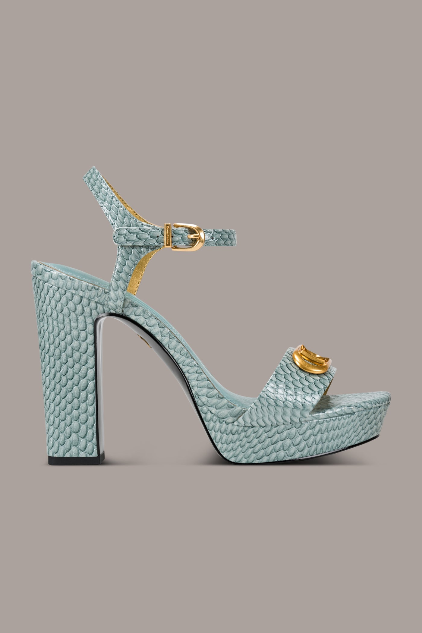 Donna Karan | SHEPARD SNAKE-EFFECT LEATHER PLATFORM SANDAL