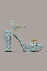 Donna Karan | SHEPARD SNAKE-EFFECT LEATHER PLATFORM SANDAL