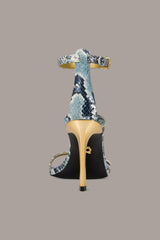 Donna Karan | PRYCE SNAKE-PRINT ANKLE STRAP SANDAL