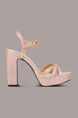 Donna Karan | SPENCER METALLIC SNAKE-EFFECT PLATFORM SANDAL