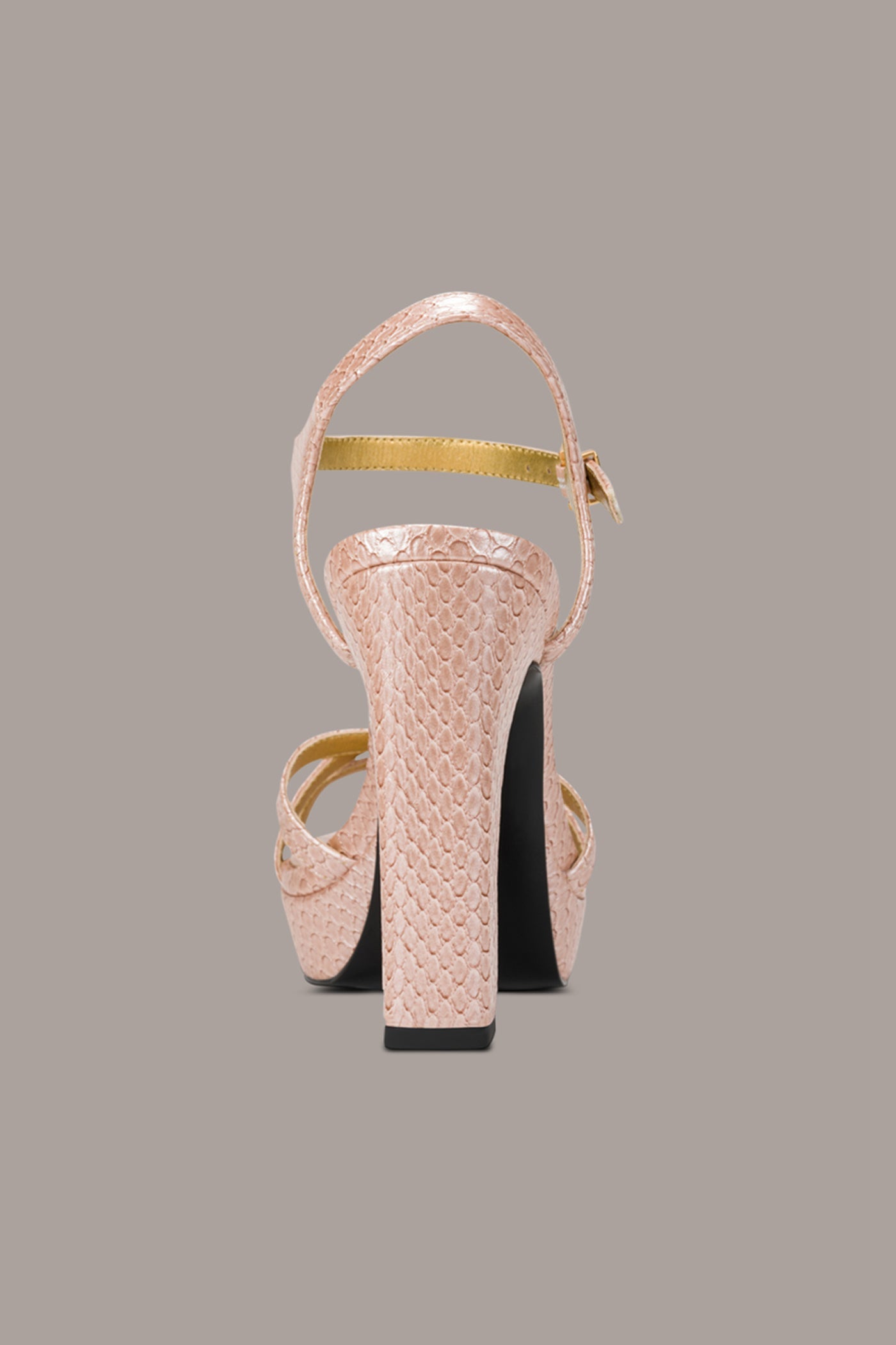 Donna Karan | SPENCER METALLIC SNAKE-EFFECT PLATFORM SANDAL
