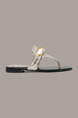 Donna Karan | VELVET METALLIC THONG SANDAL