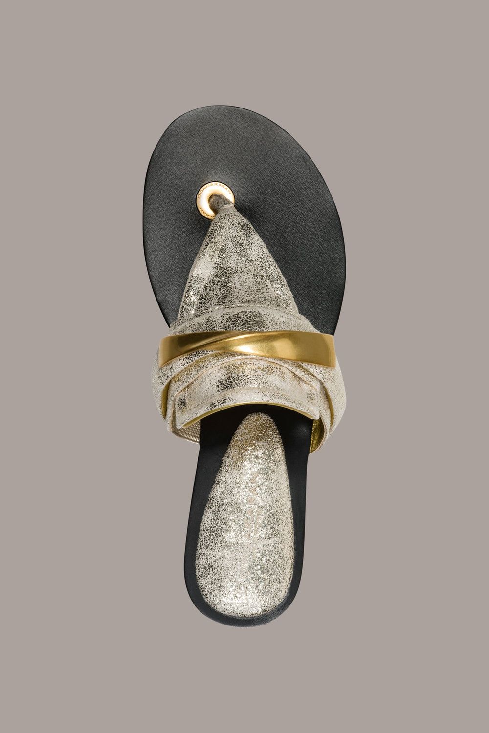 Donna Karan | VELVET METALLIC THONG SANDAL