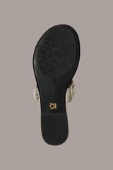 Donna Karan | VELVET METALLIC THONG SANDAL