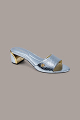 Donna Karan | SANGRIA METALLIC SNAKE-PRINT MULE SANDAL