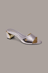 Donna Karan | SANGRIA METALLIC SNAKE-PRINT MULE SANDAL