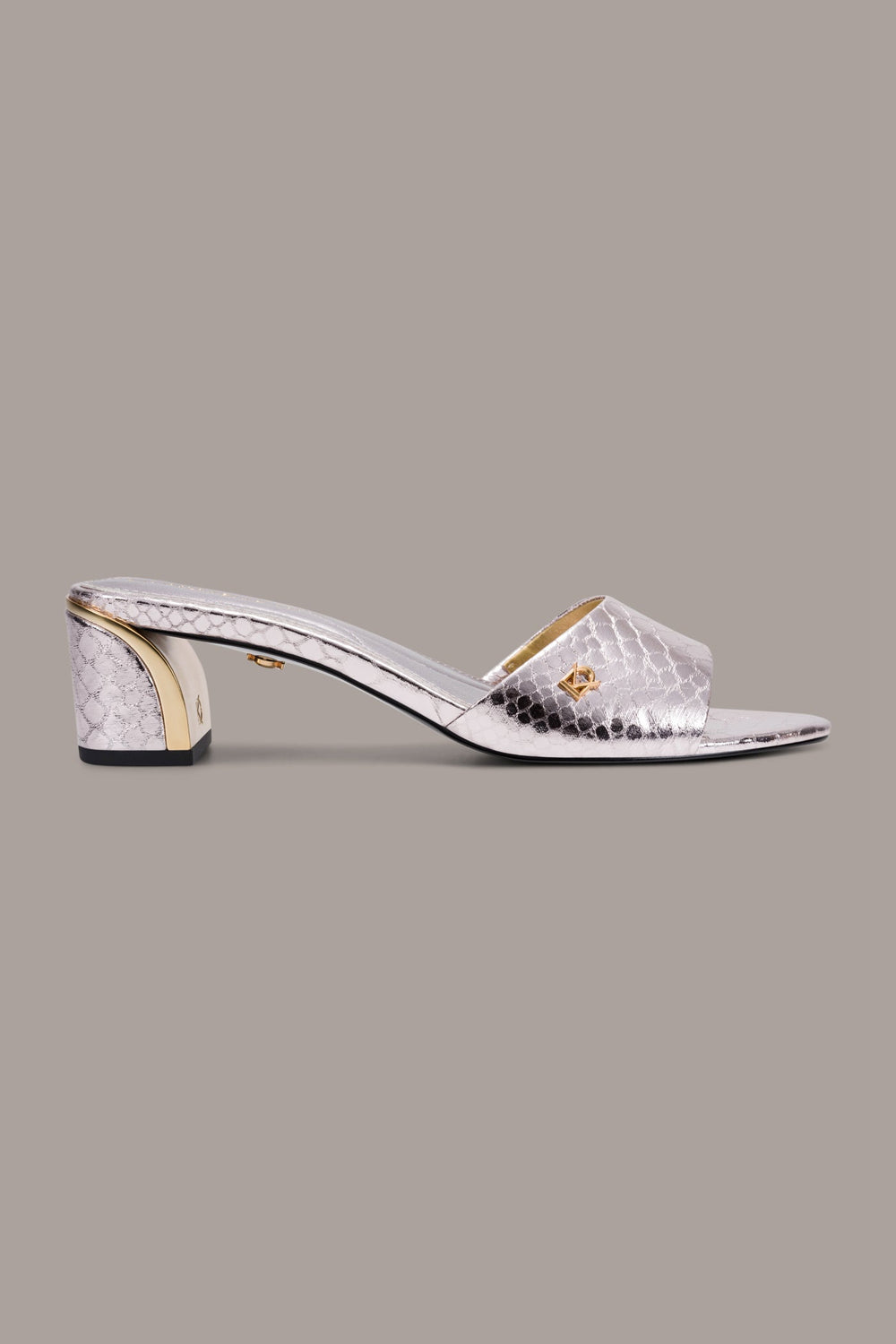 Donna Karan | SANGRIA METALLIC SNAKE-PRINT MULE SANDAL