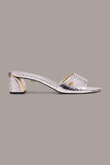 Donna Karan | SANGRIA METALLIC SNAKE-PRINT MULE SANDAL