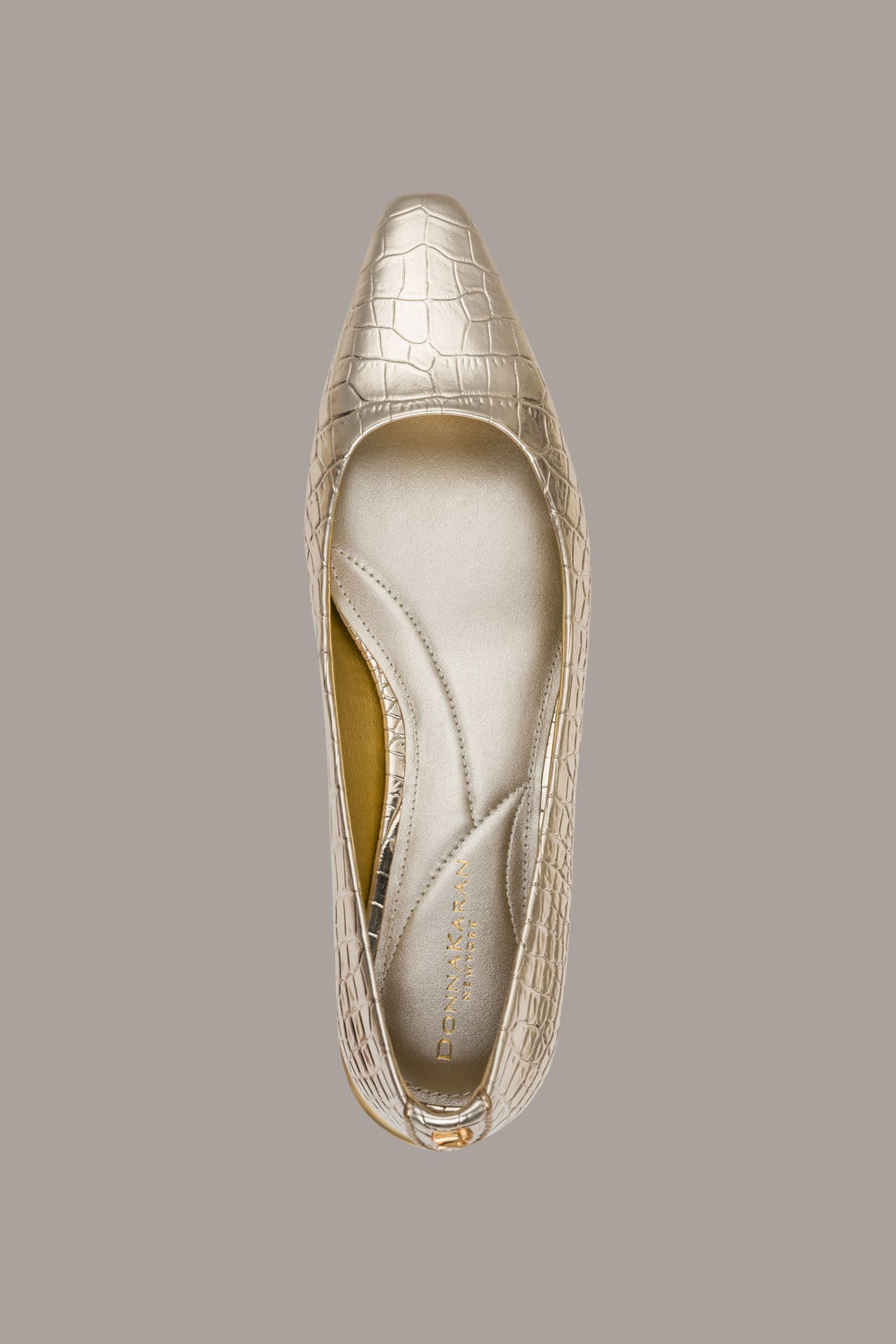 Donna Karan | SAVITA METALLIC CROC-EFFECT FLAT