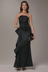 Donna Karan | TAFFETA STRAPLESS RUFFLE GOWN