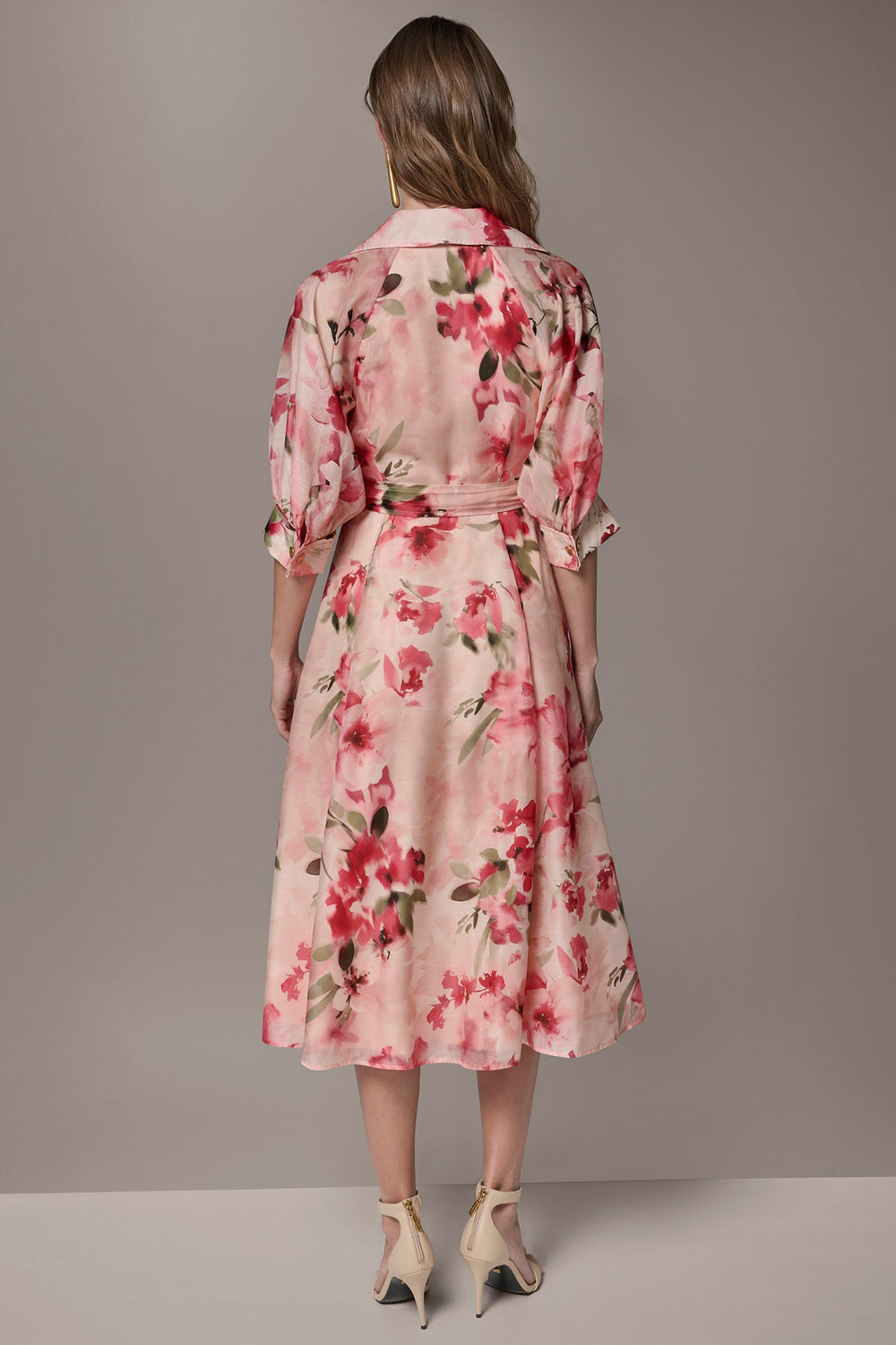 Donna Karan | ORGANZA FLORAL MIDI SHIRT DRESS