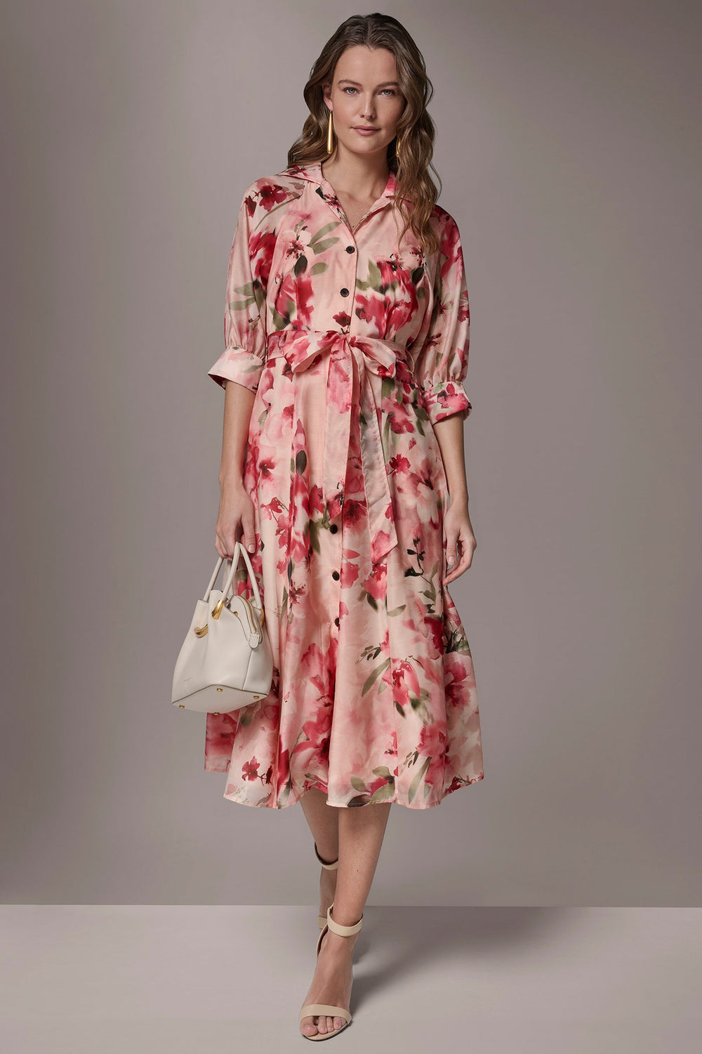 Donna Karan | ORGANZA FLORAL MIDI SHIRT DRESS