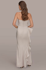 Donna Karan | TAFFETA STRAPLESS RUFFLE GOWN
