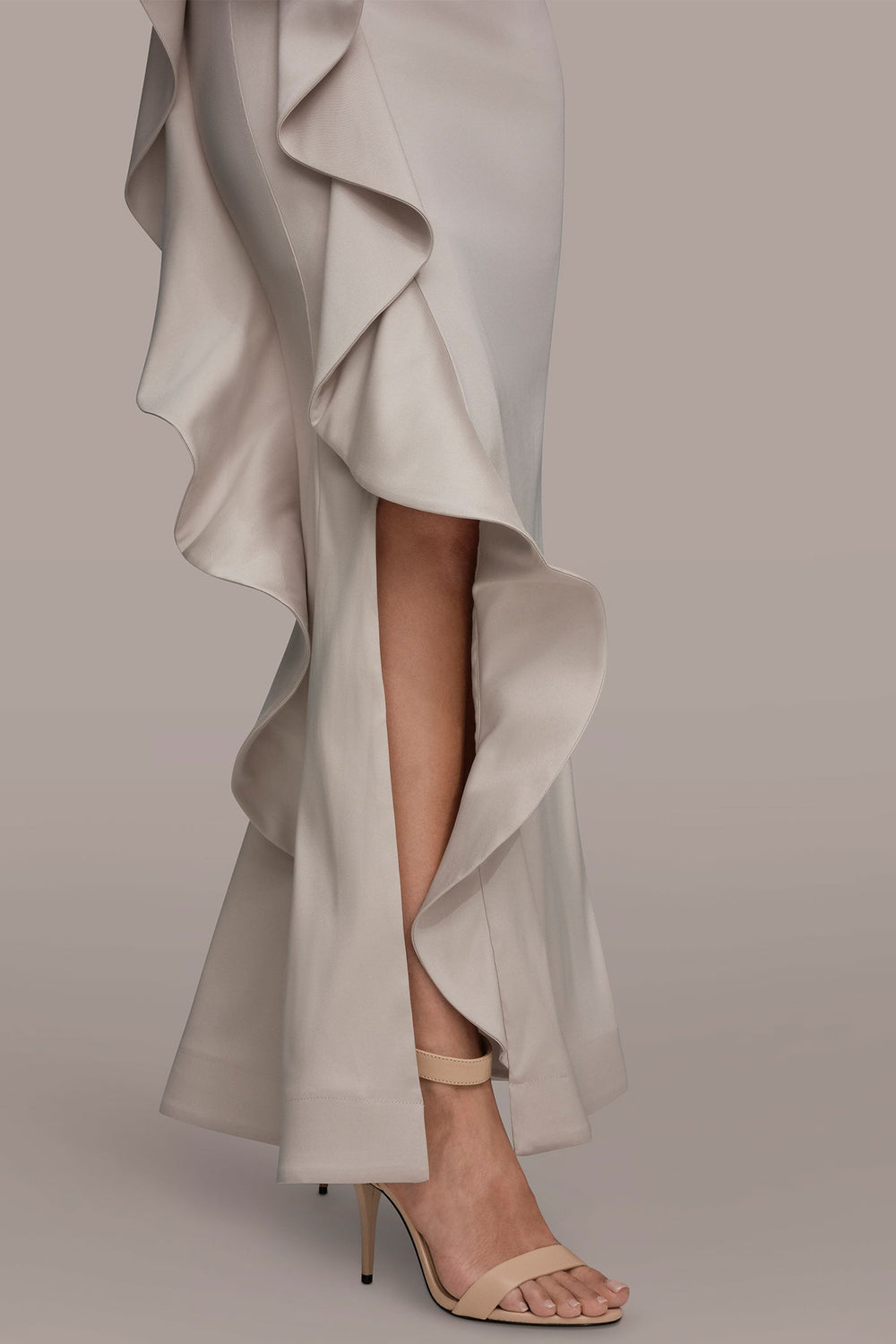 Donna Karan | TAFFETA STRAPLESS RUFFLE GOWN