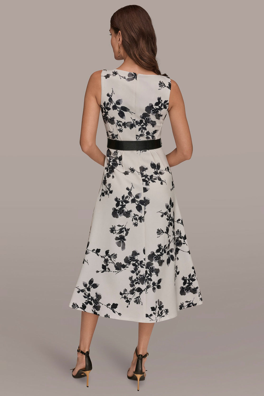 Donna Karan | SLEEVELESS FLORAL A-LINE DRESS