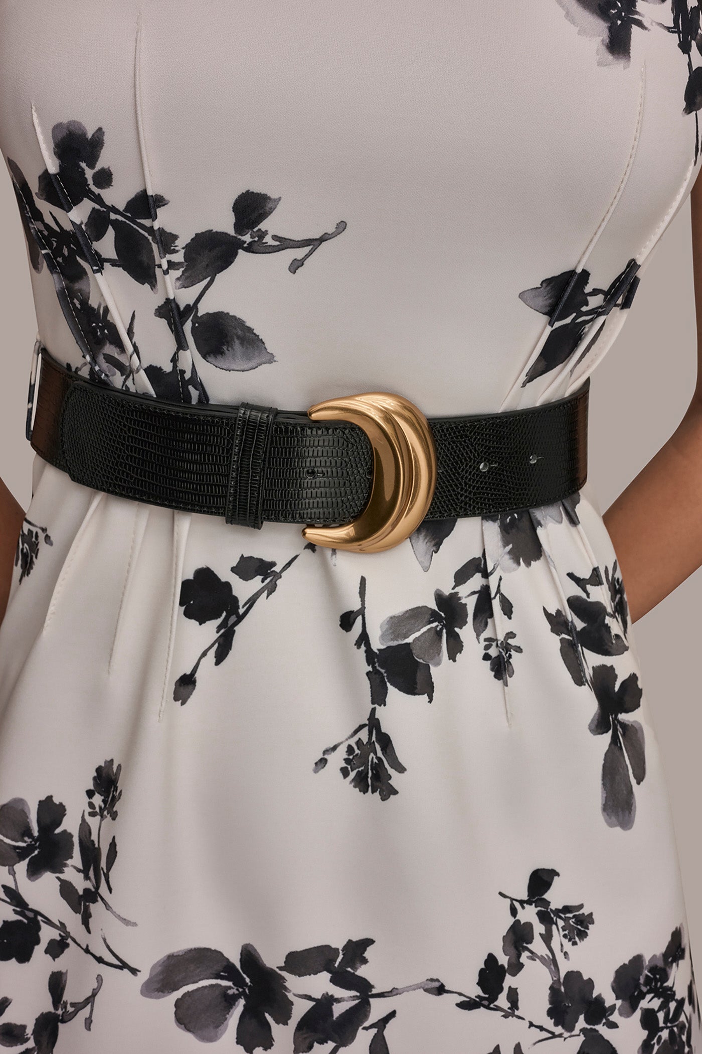 Donna Karan | SLEEVELESS FLORAL A-LINE DRESS