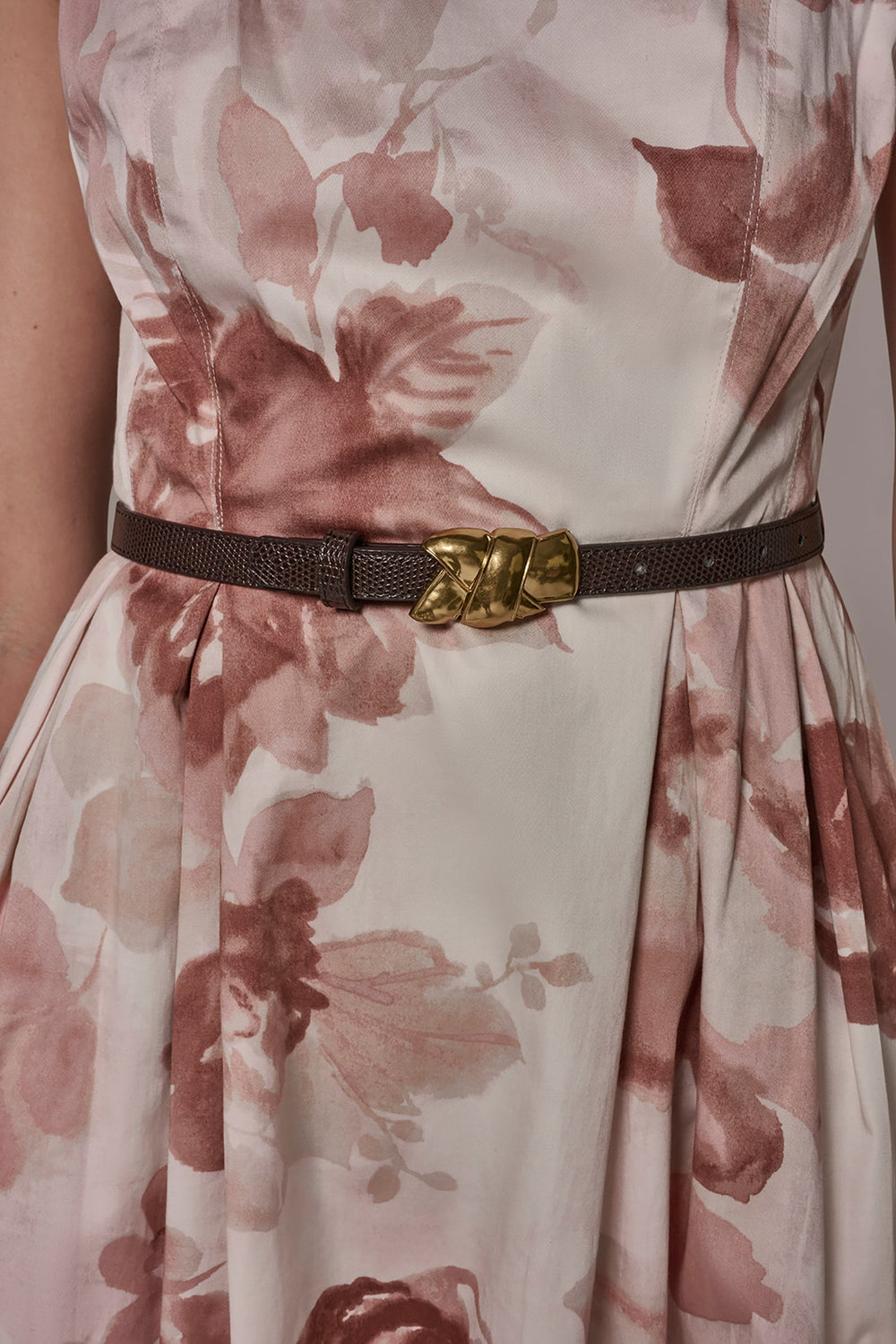 Donna Karan | COTTON-SATEEN FLORAL MIDI A-LINE DRESS