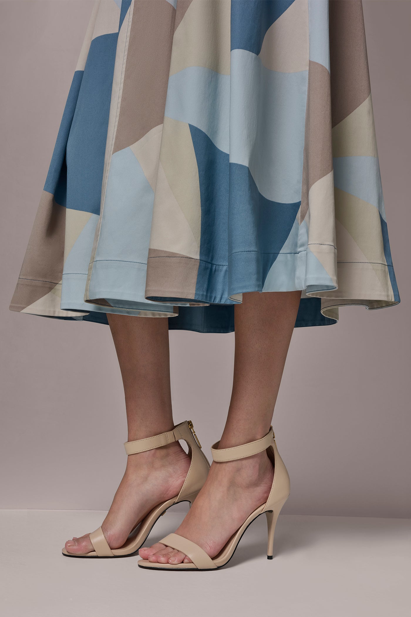 Donna Karan | STRETCH-COTTON SLEEVELESS PRINTED MIDI DRESS