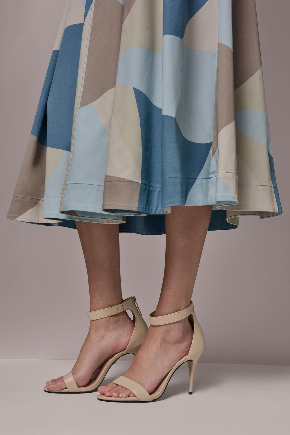 Donna Karan | STRETCH-COTTON SLEEVELESS PRINTED MIDI DRESS
